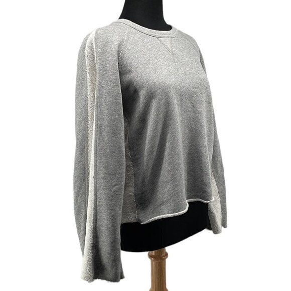 7 for all mankind grey crew neck sweatshirt loose fit reverse weave sz xs - Picture 1 of 8